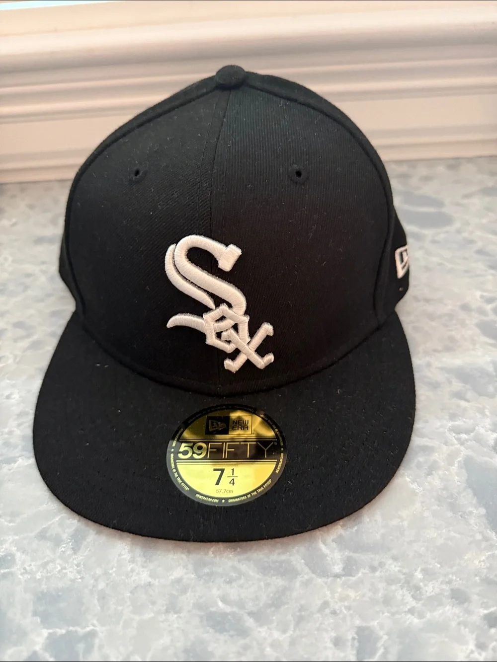 New Era White Sox 59 Fifty Black & White Fitted Baseball Cap 125 Anniversary
